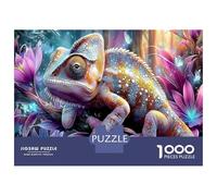 Caméléon Lueur Violette Puzzle 1000 Pièces Classique Loisir Famille Amateurs de Caméléon Arc-en-Ciel Développement Cognitif & Concentration Carton Solide Activité Maison 38x26cm