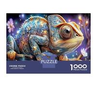 Caméléon Puzzle 1000 Pièces DIY Éducatif & Décompression pour Enfants Débutants Carton Recyclé Jeu Famille Parent-Enfant Lézard Totem 70x50cm