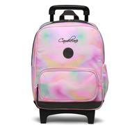 Cameleon Sac à dos scolaire à roulettes Rose enfant 14L Ligne Vintage Fantasy Intérieur 2 compartiments. Idéal pour l'école primaire : le CM1 et CM2. Pour fille et garçon