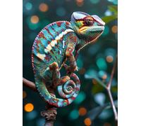 CaméLéOns Animaux Peinture Diamant Adulte, 5D Diamond Painting Complet Diamant Kit Enfants, Broderie À la main Painting Kit Complet, Strass Point de Croix Painting pour Murale Décoration 50x70 cm S-7
