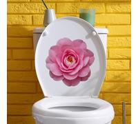 Camélia Glow in the Dark Autocollant mural amovible pour salle de bain Motif floral minimaliste en PVC Rose