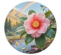 Camélia Japonica 1000 Piece Puzzle Circulaire, pour Enfants Adulte Jouets De Anti Stress Décoration pour Enfants Cadeau De Qualité Supérieure 1000pcs (67.5x67.5cm)