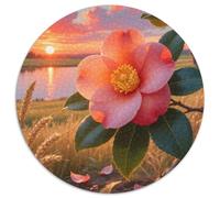 Camélia Japonica 1000 Pièces Puzzle Rond Adultes Et Enfants Décompression Impossible Pression Réduite Familial Cadeau Décoration' Bricolage Classiques 1000pcs (67.5x67.5cm)