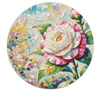 Camélia Puzzle Rond De 1000 Pièces pour Women Célèbres Unique Décompression Impossible Pression Réduite Familial' Cadeau Décoration 1000pcs (67.5x67.5cm)