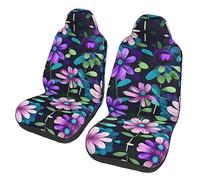 Camélia violet Dua Sarung JOK Mobil,& Sarung JOK Mobil Depan, Cocok pour Sebagian Besar Mobil, SUV, Truk, Van, Dll.