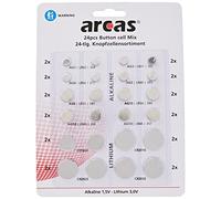 Pack de 24 piles bouton Arcas AG1 till CR2032 0% Mercury