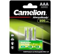 Camelion 17408203 Pack de 2 Piles rechargeables Always Ready NiMH HR03 AAA 800 mAh