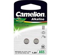 Piles boutons Alcaline AG 5 / LR754 / 393 / 193 / Blister de 2 piles « SANS MERCURE » CAMELION G