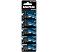 CAMELION - Lot de 5 piles bouton lithium CR2016 3V