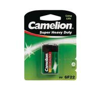 Camelion Pile 9V (6F22) Zinc‑carbone Longue durée Super résistant – 1 blister