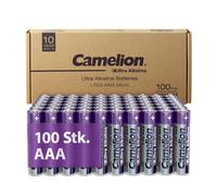 Camelion Piles Ultra Alcalines AAA Piles AAA Pack de 100, Piles 10 Ans de Durée de Conservation, Respectueuses de l'environnement, Pile AAA, Batterie pour Appareil Photo Numérique, Lumières de Noël