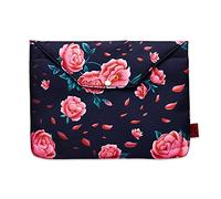 Camellia Housse de protection pour livres de poche avec fermeture éclair rembourrée, 29 x 23 cm