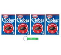 Cameo Ciobar Lot de 4 flacons de poudre pour fondant au chocolat chaud et noir 115 g, chaque paquet contient 5 sachets de 23 g + porte-clés Beni Culinari