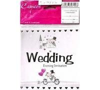 Cameos - Invitation de mariage, soirée Pack de 6 - Carton SG34548 (Taille unique) (Rose/Noir)