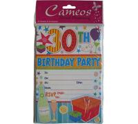 Cameos - Invitations, 30e anniversaire pack de 20 - Papier SG26168 (Taille unique) (Blanc/Multicolore)