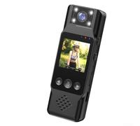 Caméra 4K HD avec grand angle de 115° et objectif rabattable à 180°, détection de mouvement, enregistreur vidéo portable pour les forces de l'ordre, compatible