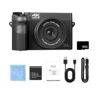 Caméra 4K UHD 18X Numérique 75MP Avant Arrière 9 Mode Photo Vidéo Compact Chargement USB Contrôle Téléphone Continu Photo Vidéo Caméra