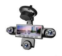 Caméra 4K Ultra HD, vue panoramique à 360 degrés, caméra de voiture à cinq canaux avec écran IPS de 3,16", pour une meilleure sécurité routière et surveillance du stationnement (noir + WiFi)
