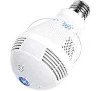 Caméra À Ampoule 64G, Caméra De Sécurité WiFi Projecteur, Lampe Caméra De Surveillance Panoramique 360° avec Fisheye-détectio[O862]
