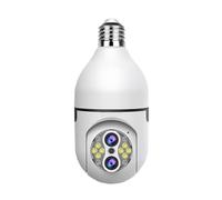 Caméra à ampoule 8MP 4K, double objectif, Vision nocturne couleur, suivi automatique, Zoom, moniteur de sécurité intérieure, caméra de Surveillance sans fil E27 - Caméra PTZ(8mp camera no Crad)