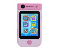 Caméra à écran Tactile IPS 48 Mpx avec Mise au Point Automatique, Réveil, Lecteur de Musique, 10 Filtres, 9 Autocollants et Modes de Jeu pour Enfants, Objectif Selfie et (Pink)