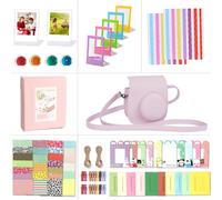 Camera Accessories Compatible for Fujifilm Instax Mini 12, Including Mini 12 Case, Album, Filters, Wall Frames, Film Frames, Sticker (Pink Flower)