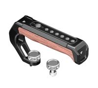 Camera Accessories, Poignée supérieure avec Trou de localisation Arri 3/8, Support de Chaussure Froide, Micro de Moniteur, Compatible avec Nikon Canon Sony DSLR Cage Rig,for Parts(Wooden Handle)