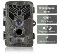 Caméra ALlBiz de Chasse 20MP 1080P IP65 Étanche, Caméra Surveillance avec 44Pcs LED Vision Nocturne Infrarouge Jusqu'à 80FT et Grand Angle 120°--Camouflage vert G