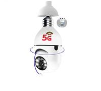 Caméra Ampoule 5G, Caméra De Surveillance Ampoule E27 Sans Fil Wifi Moniteur De Sécurité Vidéo Vision Nocturne Caméra De Suivi Humain Automatique