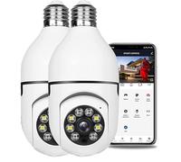 Caméra ampoule 5G WiFi extérieure, caméra ampoule 1080P E27, caméras de surveillance sans fil à 360 degrés, audio bidirectionnel, vision nocturne, détection de mouvement intelligente et alarme (1PC)