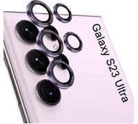 Caméra Arrière Protecteur Compatible Avec Samsung Galaxy S23 Ultra, Hd Anti Rayures Verre Trempé Protecteurs D'objectif Téléphone Portable, Lentille Coque Pour Samsung Galaxy S23 Ultra - Violet