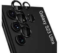 Caméra Arrière Protecteur Compatible Avec Samsung Galaxy S23 Ultra, Hd Anti Rayures Verre Trempé Protecteurs D'objectif Téléphone Portable, Lentille Coque Pour Samsung Galaxy S23 Ultra - Noir