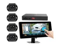 Camera Auto Caméra Panoramique 3D 360° AHD 1080p pour Camping-Car, Camping-Car, Voiture De Tourisme, Système De Reconnaissance Intelligente AI Caméra Recul(A with Calibration 64G)