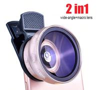 Caméra auxiliaire pour téléphone portable 2-en-1, objectif macro 12,5X + objectif grand angle 0,45X, objectif de téléphone compact, améliore l'effet de prise de vue, clip universel pour téléphone, fac