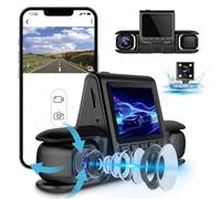 Caméra, avant et arrière et intérieur, objectif haute définition 1080p 2, surveillance du stationnement, avec vision nocturne infrarouge, avec caméra de sécurité de voiture WiFi Cam Cam/1269