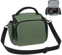 Camera Bag, Waterproof Shockproof Case for SLR Camera, Adjustable Strap, Simple Portable Shoulder Bag Compatible with Canon, Sony, Nikon, Green, Modern