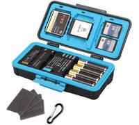 Camera Battery & Memory Card Case, Professional Shockproof Hard Protective Case Water-Resistant-B