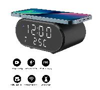Caméra cachée 4K Ultra HD avec chargeur sans fil et réveil - Caméra nounou avec détection de mouvement, détection de personne par IA et enregistrement en boucle sur le cloud/SD pour la à domicile ABS