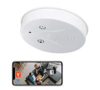 Caméra Cachée WiFi, 2,4/5G Mini Camera Espion sans Fil HD Détecteur de Fumée, HD 1080P Micro Camera Espion avec Vision Nocturne/Détection de Mouvement