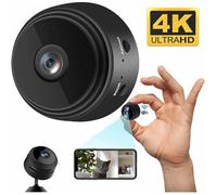 Caméra, caméra de sécurité 4K HD WiFi à résolution réglable pour caméra cachée intérieure/extérieure (noir) YYV