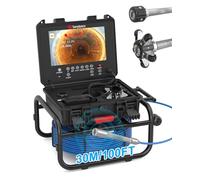 Camera Canalisation 30M, Sanyipace Caméra d'inspection avec Émetteur de Sonde 512Hz, Nivellement Automatique et Compteur de Distance, HD 9" Endoscope Industriel avec Enregistrement Vidéo et Vocal