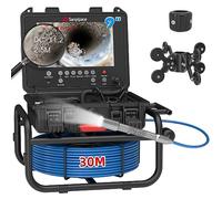 Camera Canalisation 30m, Sanyipace Caméra D'inspection avec Enregistreur DVR, Étanche IP68 Endoscope Industriel Canalisation, Caméra Endoscopique avec Compteur de Distance, 9" IPS Moniteur