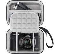 Camera Carrying Case for Canon PowerShot G7 X Mark III/PowerShot G7 X Mark II 4K Vlogging Camera,Vlogging Point Shoot Photo Bag,Suitable for USB Cable,Batteries,Black+Grey