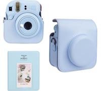 Camera Case for Fujifilm Instax Mini 12 Instant Camera,64 Pockets Photo Album Case,PU Leather Case with Adjustable Shoulder Strap and Photo Album,Blue,Camera Bag