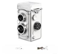 Caméra CCD compacte 1080p FHD avec fonction anti-secousses pour débutants - Caméra de poche rétro pour les voyages scolaires et les vacances - Rouge (blanc)