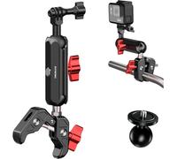 Camera Clamp Mount Accessory Kit 360° Ball Head Magic Arm Photography Free for Motorcycle, Bike, Mirror, GoPro, Akaso, DJI Insta360 Action Camera (RW9C-1)