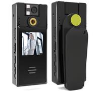 Caméra corporelle 128 Go avec enregistrement audio et vidéo, caméra corporelle Full HD 1080p avec objectif rotatif à 180, enregistrement en