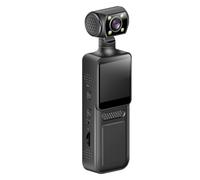 Caméra corporelle 4 K - Petite caméra portable portable - Lentille rotative à 180 degrés - Pour le sport, l'action en plein air - Caméra WiFi