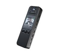 Caméra corporelle 4K avec caméra portable et caméra vidéo portable - Objectif rotatif à 180° - Vision nocturne infrarouge - Trépied à clip arrière - Pour les forces de l'ordre - Pour les voyages