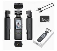 Caméra corporelle 4K avec microphone externe, mini caméra vidéo et audio de poche rotative à 270 pour le sport en extérieur, le vélo,